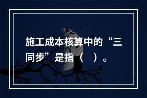 施工成本核算中的“三同步”是指（　）。