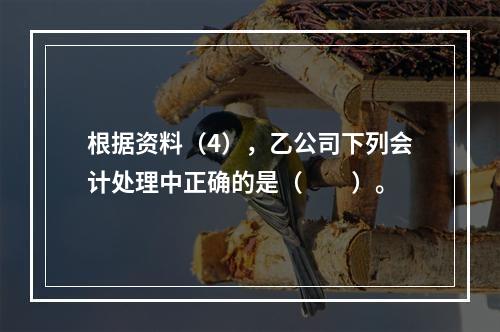 根据资料（4），乙公司下列会计处理中正确的是（　　）。