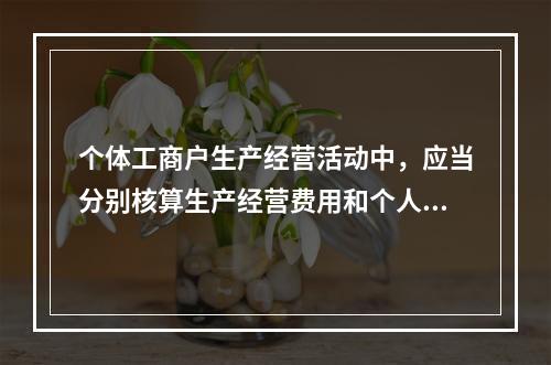 个体工商户生产经营活动中，应当分别核算生产经营费用和个人、家