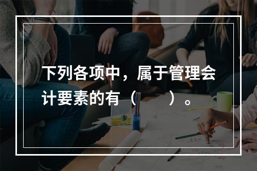 下列各项中，属于管理会计要素的有（　　）。