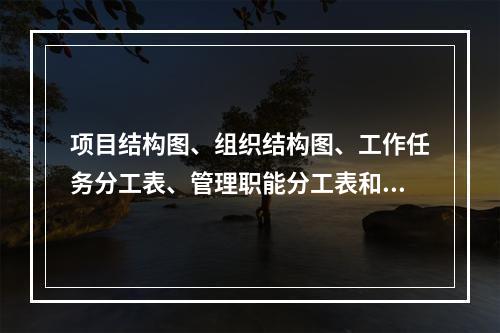 项目结构图、组织结构图、工作任务分工表、管理职能分工表和工作