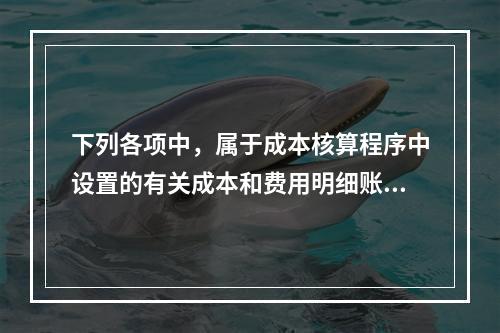 下列各项中，属于成本核算程序中设置的有关成本和费用明细账的有