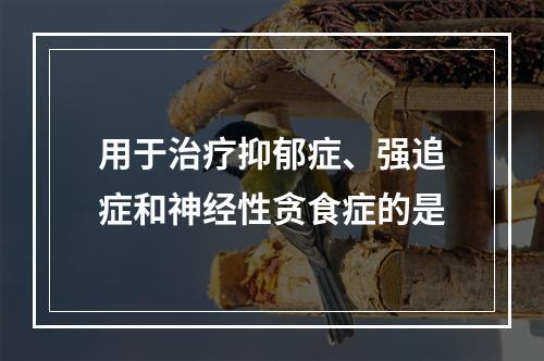 用于治疗抑郁症、强追症和神经性贪食症的是