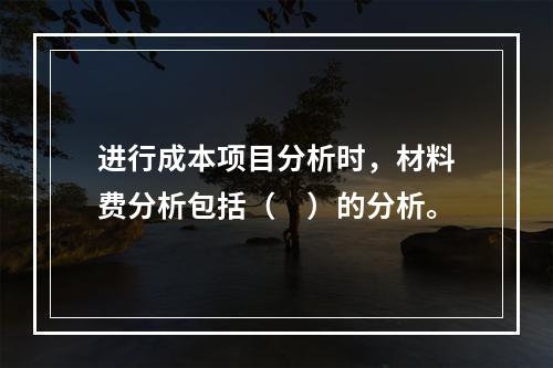 进行成本项目分析时，材料费分析包括（　）的分析。