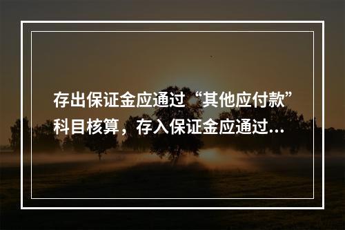 存出保证金应通过“其他应付款”科目核算，存入保证金应通过“其