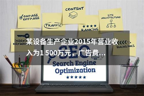 某设备生产企业2015年营业收入为1 500万元，广告费支出