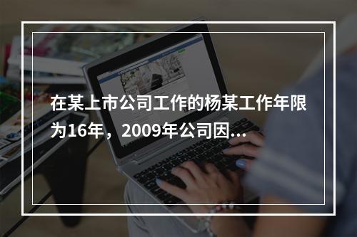 在某上市公司工作的杨某工作年限为16年，2009年公司因盈利