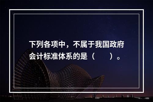 下列各项中，不属于我国政府会计标准体系的是（　　）。