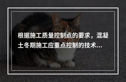 根据施工质量控制点的要求，混凝土冬期施工应重点控制的技术参数