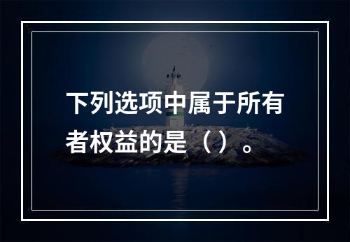 下列选项中属于所有者权益的是（ ）。