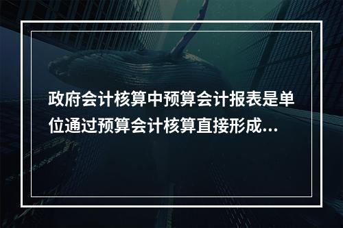 政府会计核算中预算会计报表是单位通过预算会计核算直接形成的报