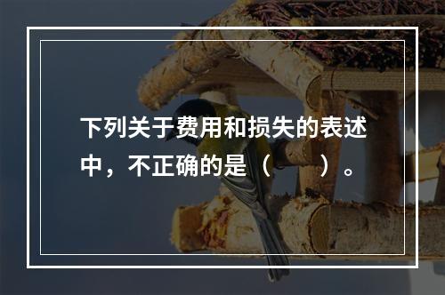 下列关于费用和损失的表述中，不正确的是（　　）。