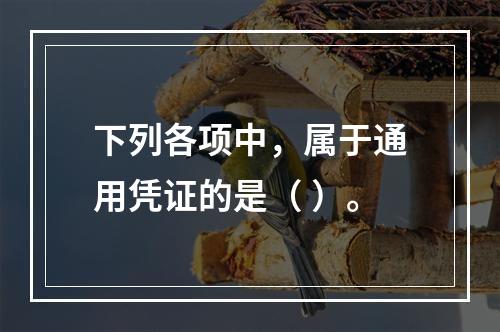 下列各项中，属于通用凭证的是（ ）。