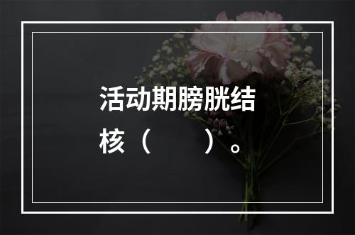 活动期膀胱结核（　　）。