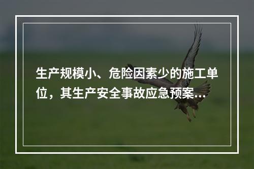 生产规模小、危险因素少的施工单位，其生产安全事故应急预案体系