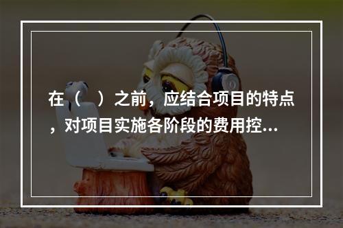 在（　）之前，应结合项目的特点，对项目实施各阶段的费用控制、