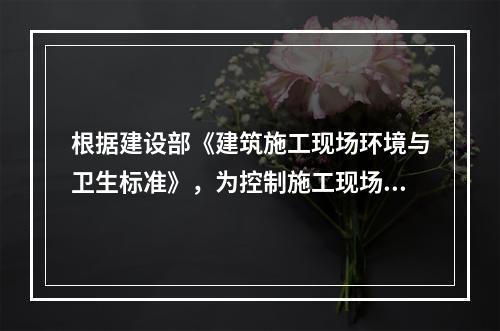 根据建设部《建筑施工现场环境与卫生标准》，为控制施工现场作业