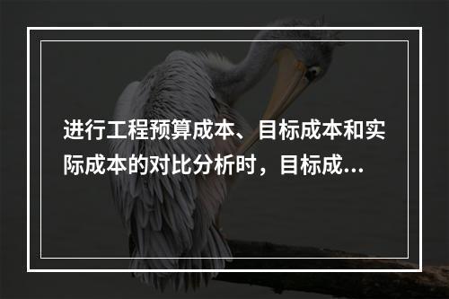 进行工程预算成本、目标成本和实际成本的对比分析时，目标成本来