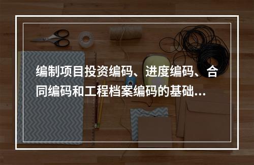 编制项目投资编码、进度编码、合同编码和工程档案编码的基础是（