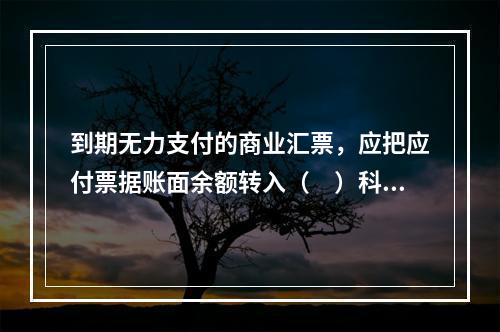 到期无力支付的商业汇票，应把应付票据账面余额转入（　）科目。