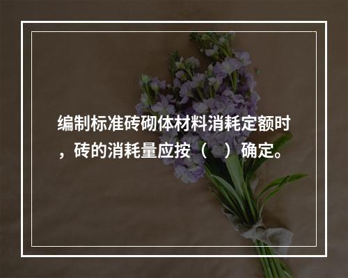 编制标准砖砌体材料消耗定额时，砖的消耗量应按（　）确定。