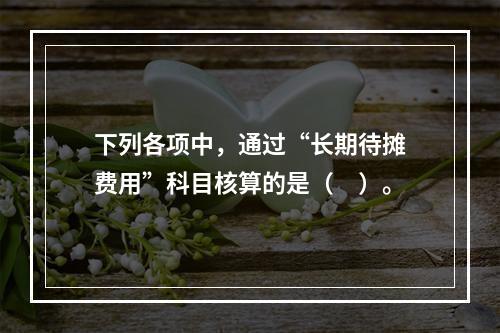 下列各项中，通过“长期待摊费用”科目核算的是（　）。