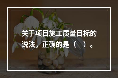 关于项目施工质量目标的说法，正确的是（　）。