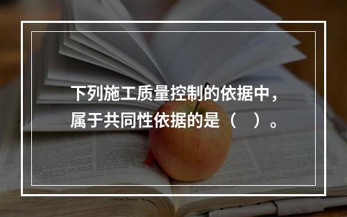 下列施工质量控制的依据中，属于共同性依据的是（　）。