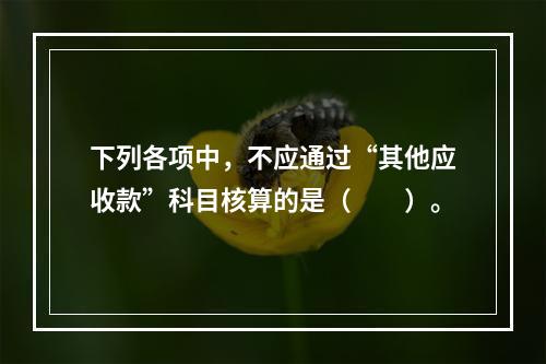 下列各项中，不应通过“其他应收款”科目核算的是（　　）。