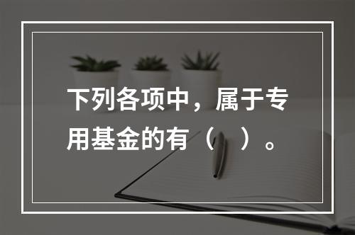 下列各项中，属于专用基金的有（　）。