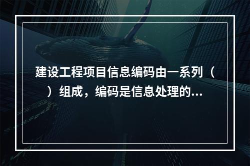 建设工程项目信息编码由一系列（　）组成，编码是信息处理的一项