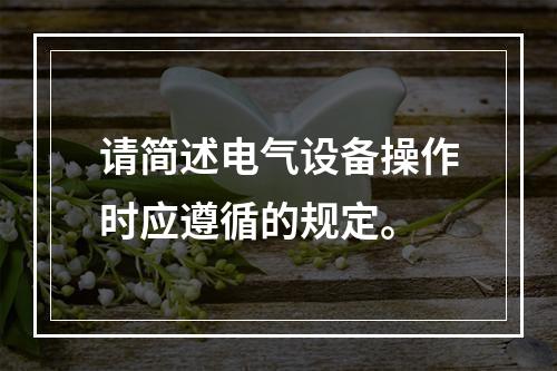 请简述电气设备操作时应遵循的规定。