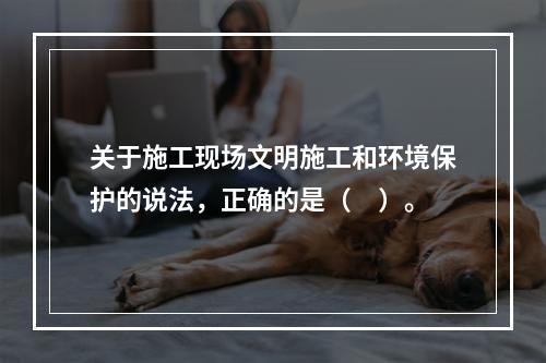 关于施工现场文明施工和环境保护的说法，正确的是（　）。