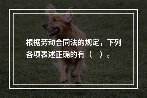 根据劳动合同法的规定，下列各项表述正确的有（　）。