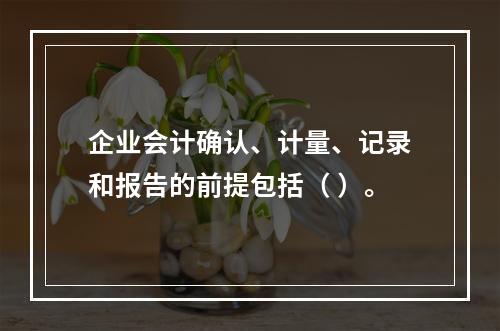 企业会计确认、计量、记录和报告的前提包括（ ）。