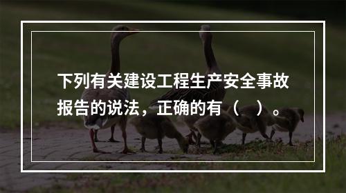 下列有关建设工程生产安全事故报告的说法，正确的有（　）。