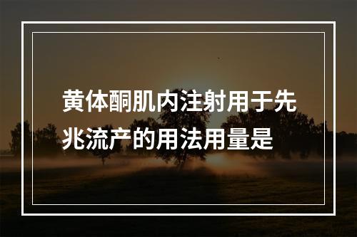 黄体酮肌内注射用于先兆流产的用法用量是