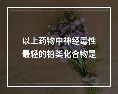 以上药物中神经毒性最轻的铂类化合物是