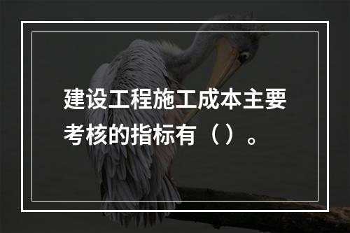 建设工程施工成本主要考核的指标有（ ）。