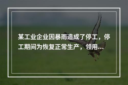 某工业企业因暴雨造成了停工，停工期间为恢复正常生产，领用原材