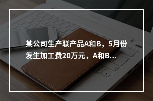 某公司生产联产品A和B，5月份发生加工费20万元，A和B在分