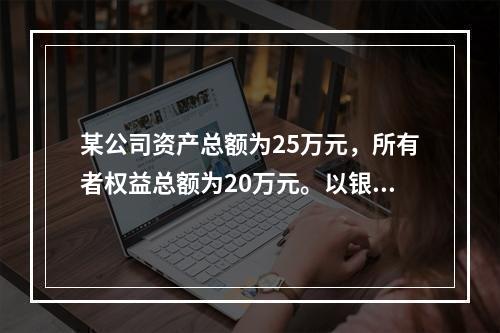 某公司资产总额为25万元，所有者权益总额为20万元。以银行存