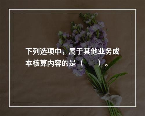 下列选项中，属于其他业务成本核算内容的是（　　）。