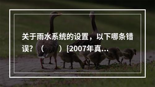 关于雨水系统的设置，以下哪条错误？（　　）[2007年真题