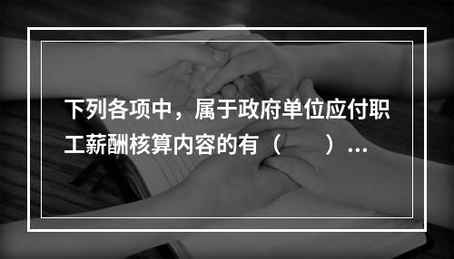 下列各项中，属于政府单位应付职工薪酬核算内容的有（　　）。