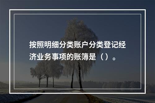 按照明细分类账户分类登记经济业务事项的账簿是（ ）。