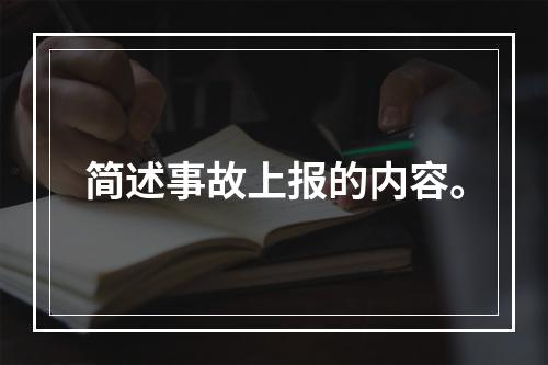 简述事故上报的内容。