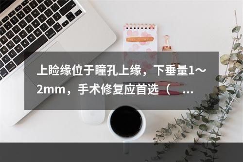 上睑缘位于瞳孔上缘，下垂量1～2mm，手术修复应首选（　　）