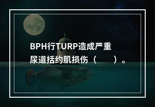 BPH行TURP造成严重尿道括约肌损伤（　　）。