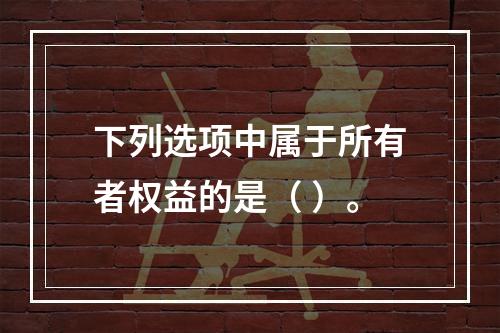 下列选项中属于所有者权益的是（ ）。